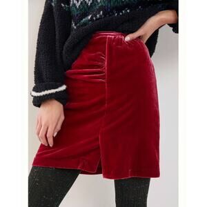 Anthropologie Connie Velvet Mini Skirt Raspberry